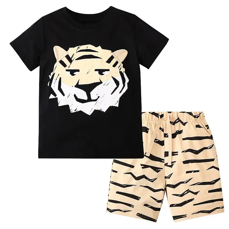 Cute Dinosaur Print Boys 2Pc Summer Wear Set - Image 14