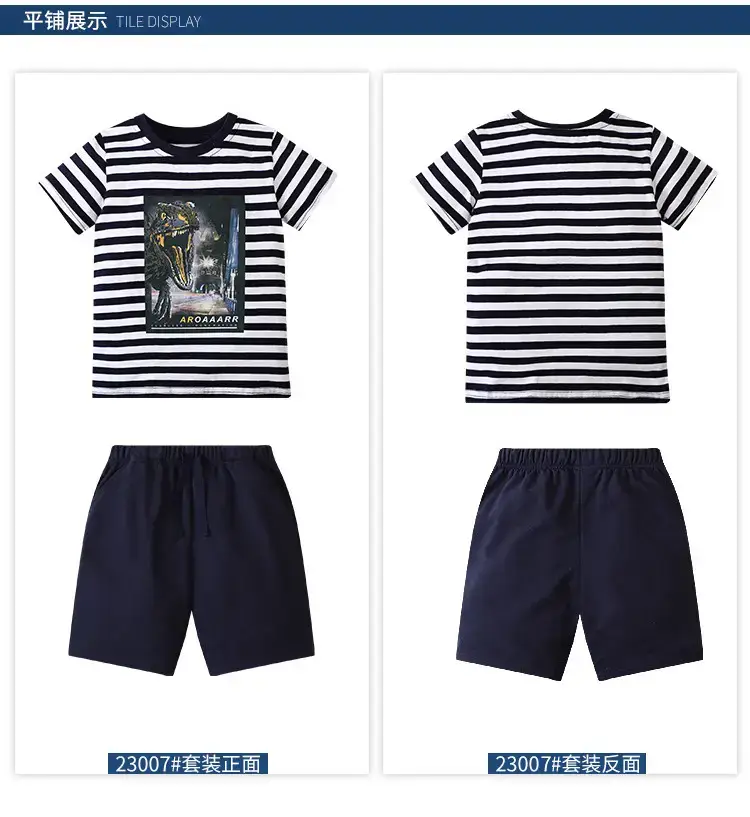 Cute Dinosaur Print Boys 2Pc Summer Wear Set — feature 13