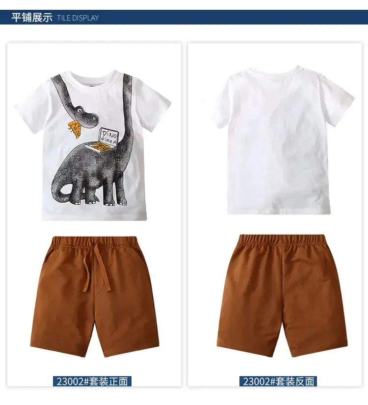 Cute Dinosaur Print Boys 2Pc Summer Wear Set — feature 8