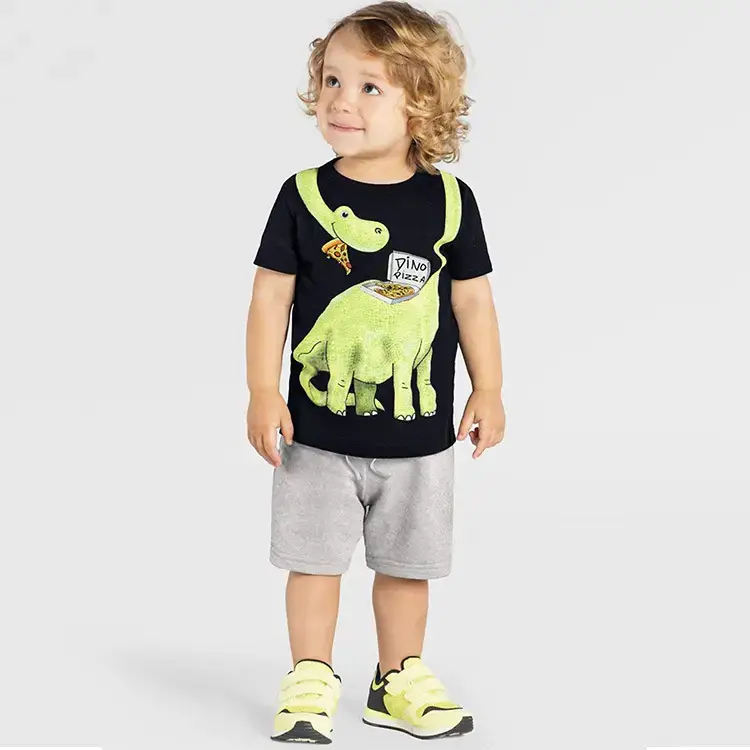 Cute Dinosaur Print Boys 2Pc Summer Wear Set - Image 8