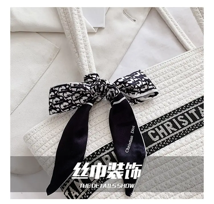 Women's Straw Tote Bag with Brand Embroidery — feature 5