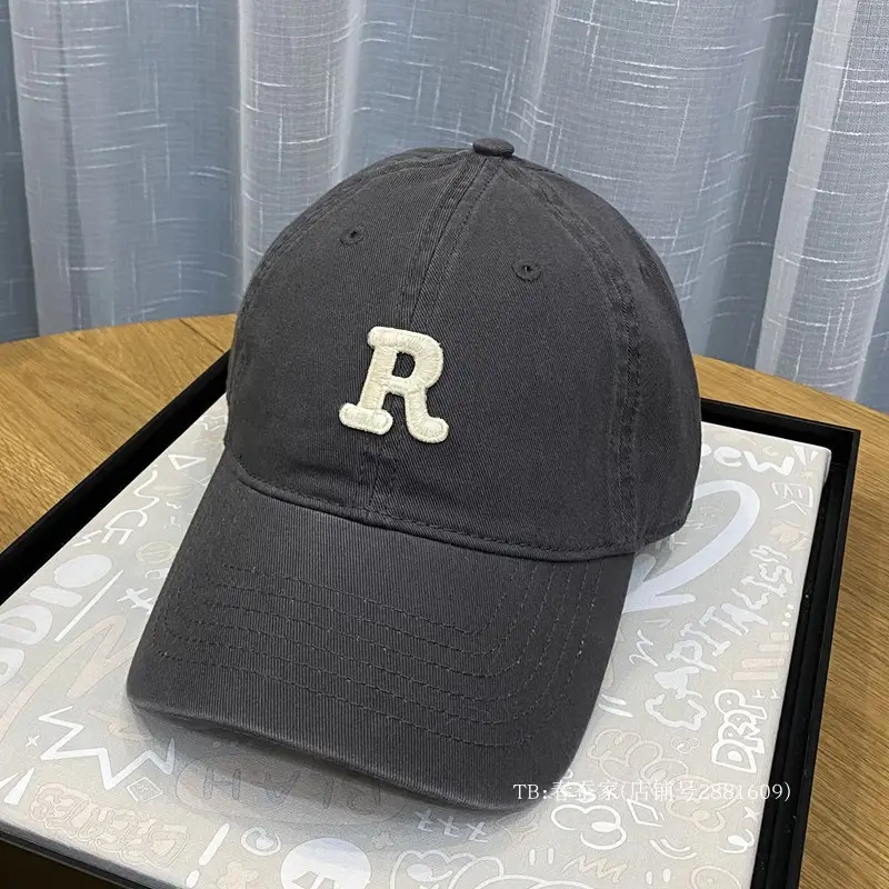 White R Label Baseball Cap for Men Women Summer - Image 8