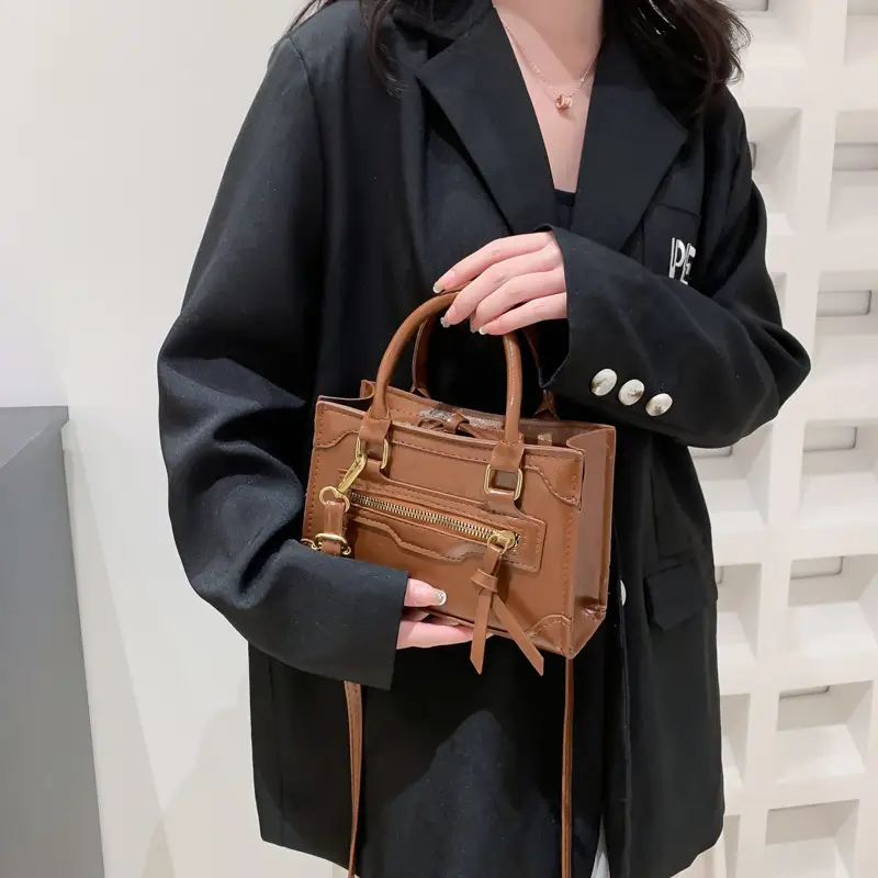 2026 Korean Style Brown Leather Handbag for Women - Image 7