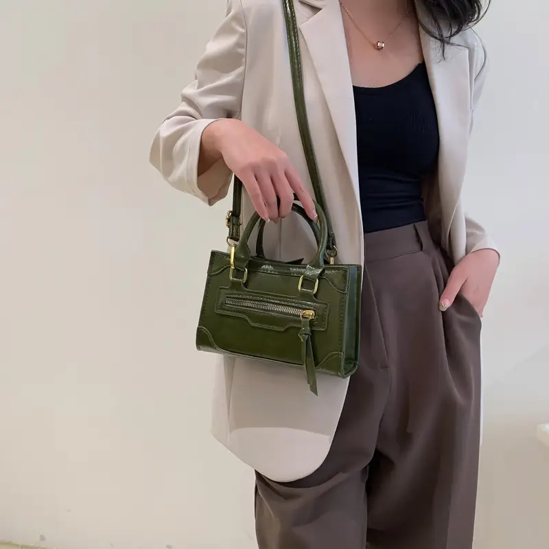 2026 Korean Style Brown Leather Handbag for Women - Image 8
