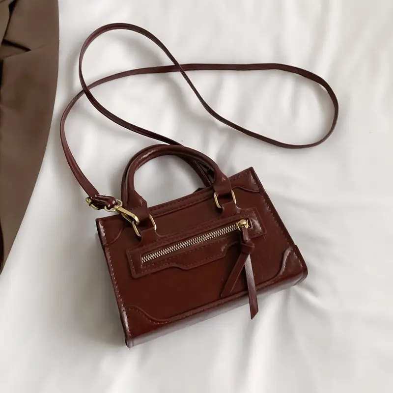 2026 Korean Style Brown Leather Handbag for Women - Image 2