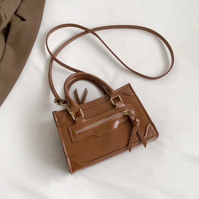 2026 Korean Style Brown Leather Handbag for Women - Image 6