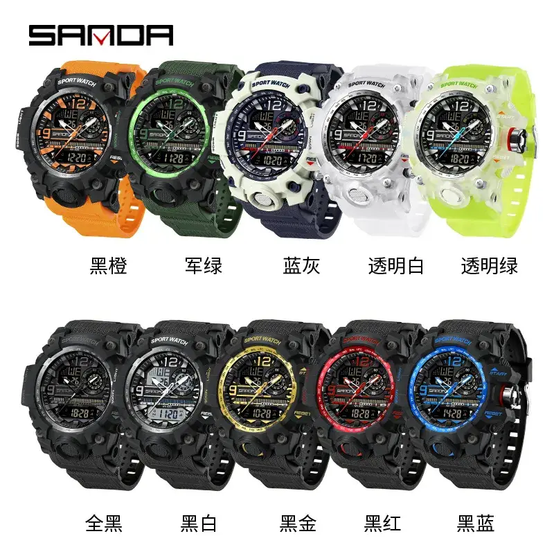 Sanda Korean Fashion Waterproof Multifunctional Watch for Men - Image 99