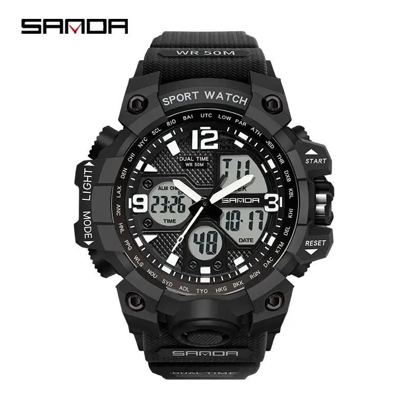 Sanda Korean Fashion Waterproof Multifunctional Watch for Men - Image 29