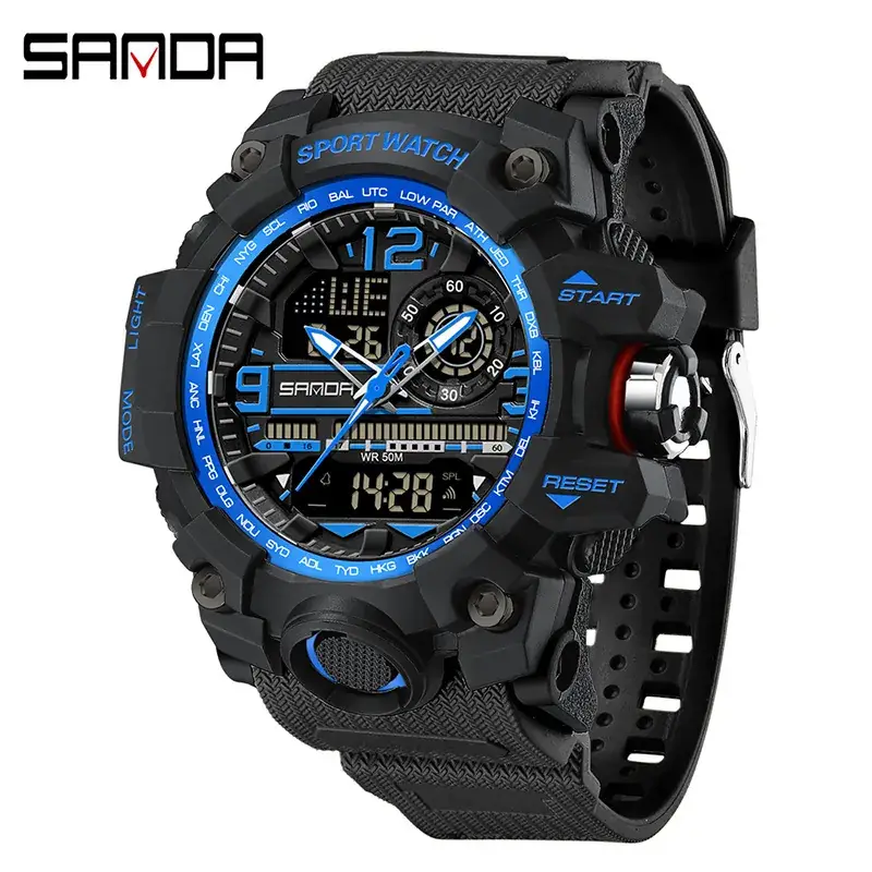 Sanda Korean Fashion Waterproof Multifunctional Watch for Men - Image 3