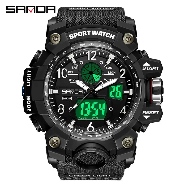 Sanda Korean Fashion Waterproof Multifunctional Watch for Men - Image 33