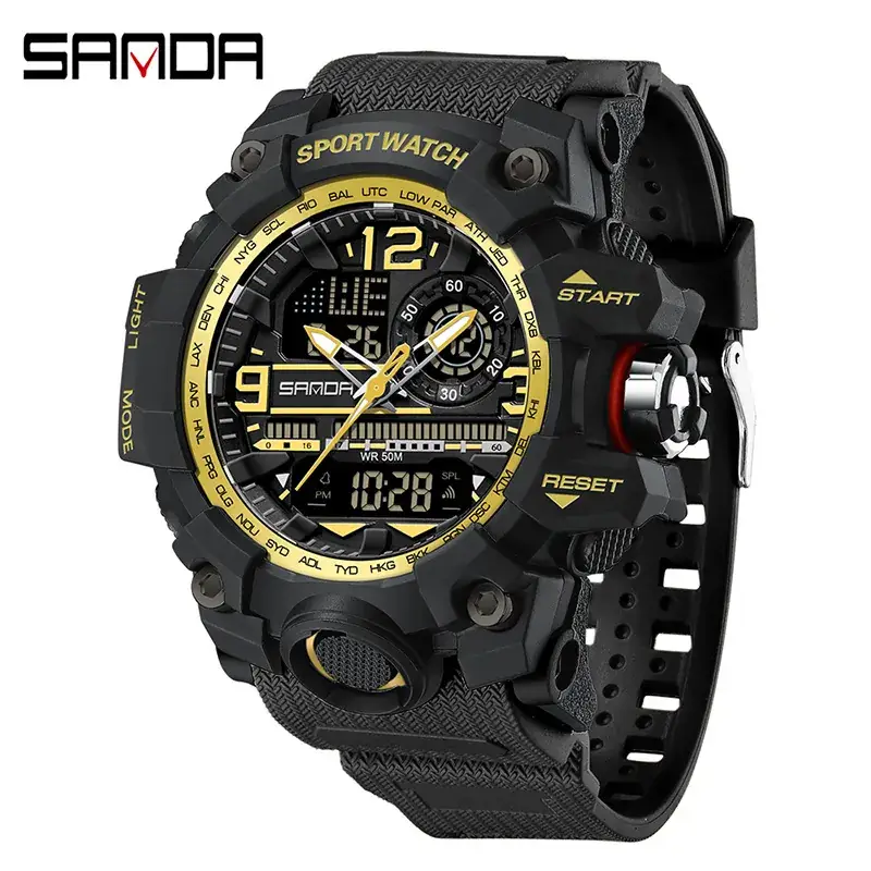 Sanda Korean Fashion Waterproof Multifunctional Watch for Men - Image 5