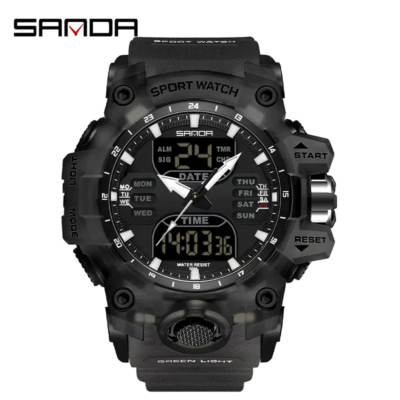 Sanda Korean Fashion Waterproof Multifunctional Watch for Men - Image 63
