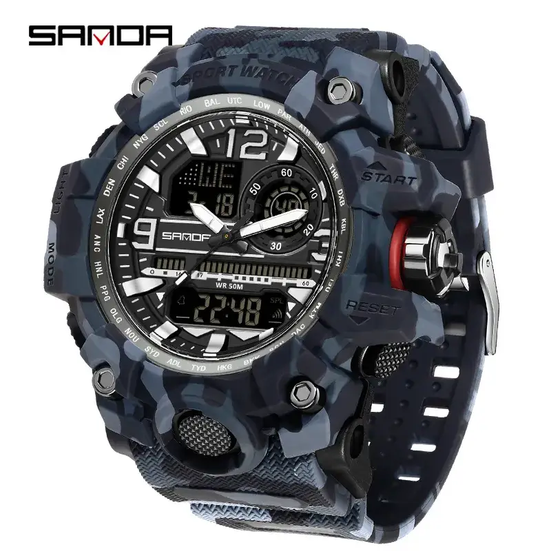 Sanda Korean Fashion Waterproof Multifunctional Watch for Men - Image 90