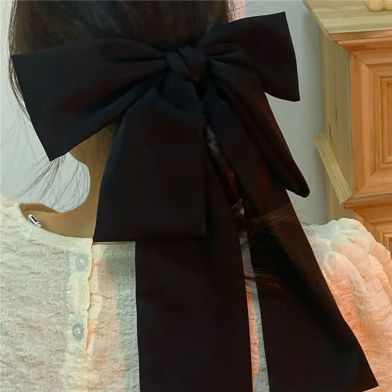 Oversized Silk Ribbon Hairpin for Women