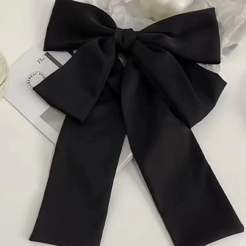 Oversized Silk Ribbon Hairpin for Women