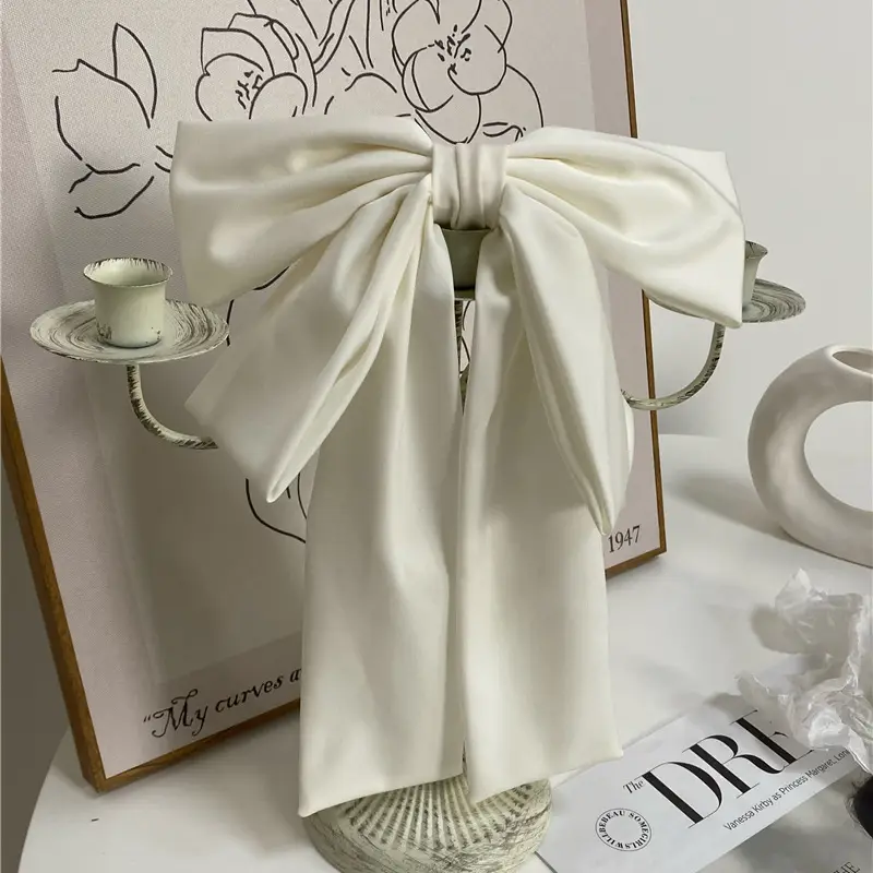 Oversized Silk Ribbon Hairpin for Women
