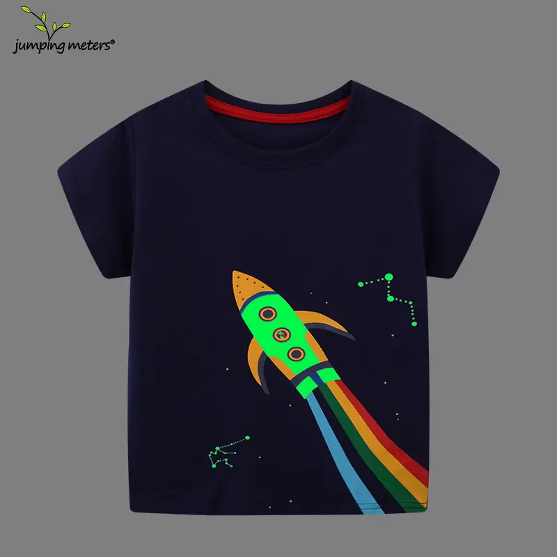 2025 Summer Boys T-Shirt Navy Blue Round Neck Short Sleeve - Image 2