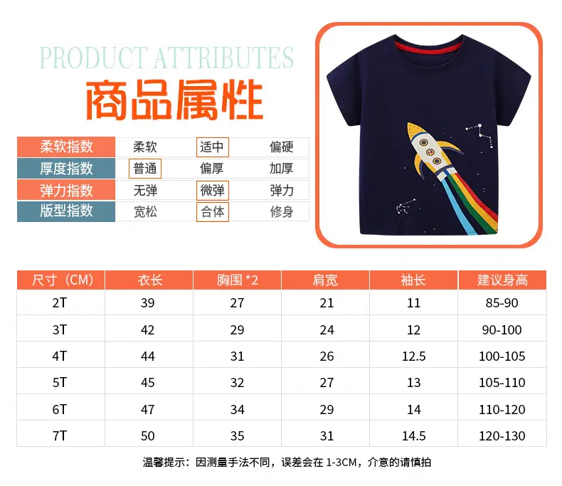 2025 Summer Boys T-Shirt Navy Blue Round Neck Short Sleeve — feature 3