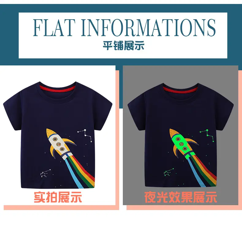 2025 Summer Boys T-Shirt Navy Blue Round Neck Short Sleeve — feature 4