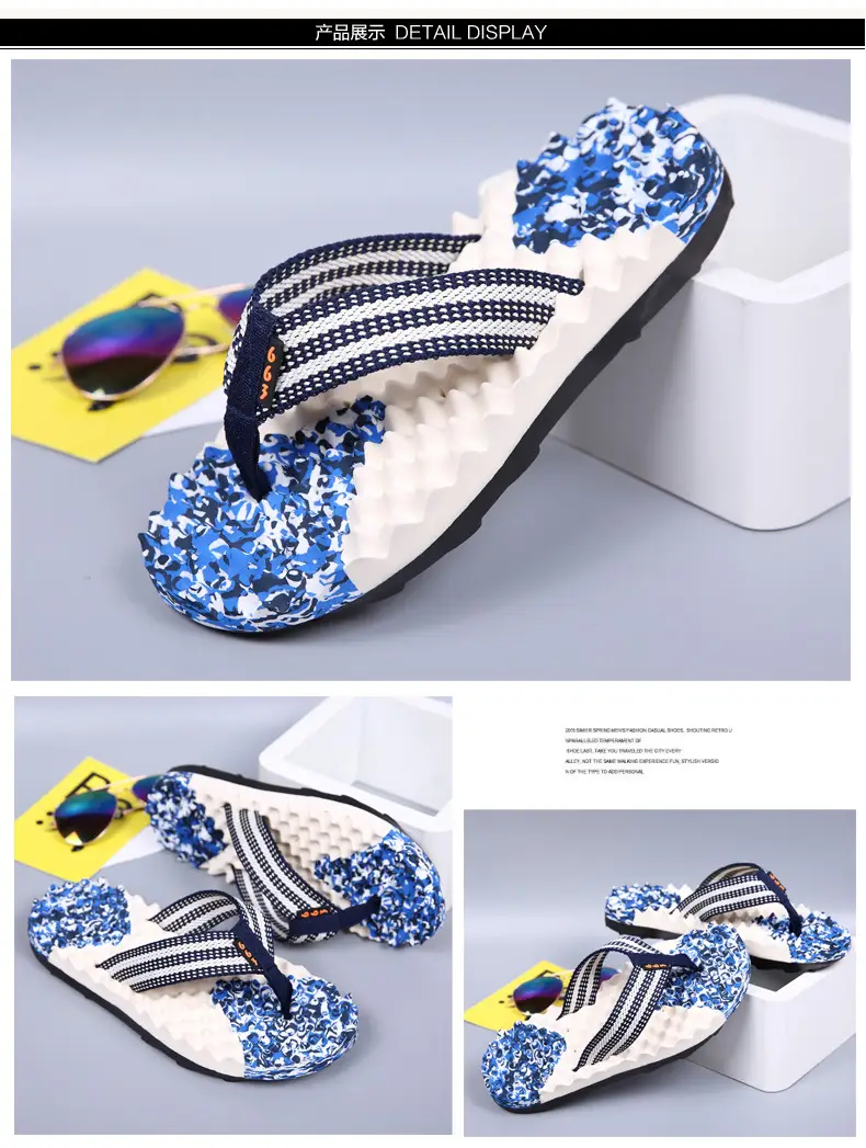 Camouflage Beaded Flip Flops Large Summer Wear — feature 11