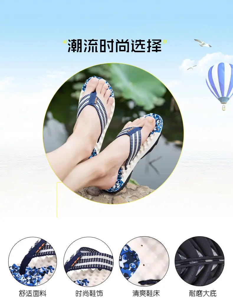 Camouflage Beaded Flip Flops Large Summer Wear — feature 7