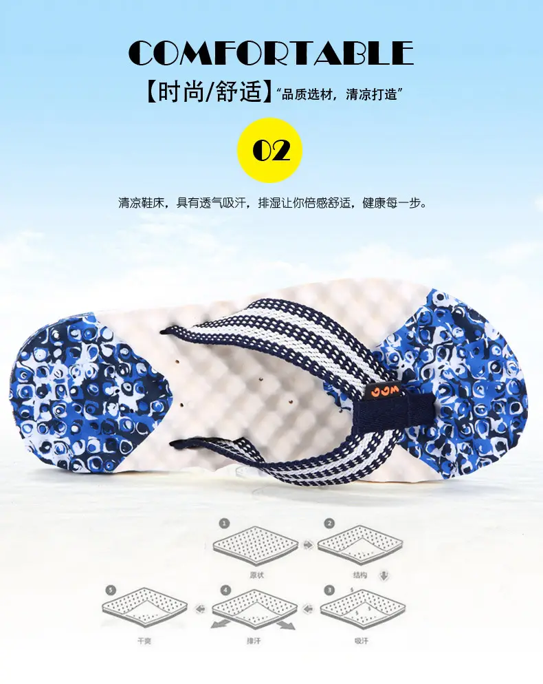 Camouflage Beaded Flip Flops Large Summer Wear — feature 9