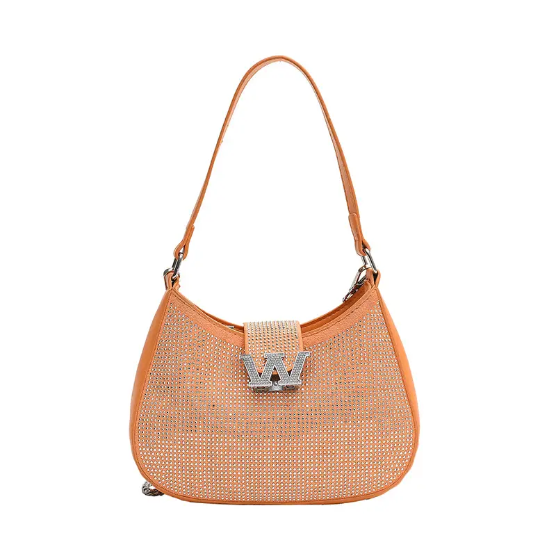 Pink Rhinestone Women's Shoulder Bag Set