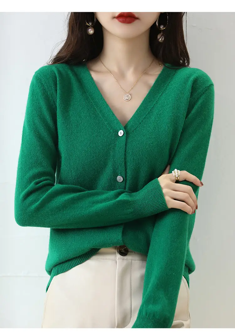 Lilac V-Neck Cardigan Short Coat for Women — feature 10