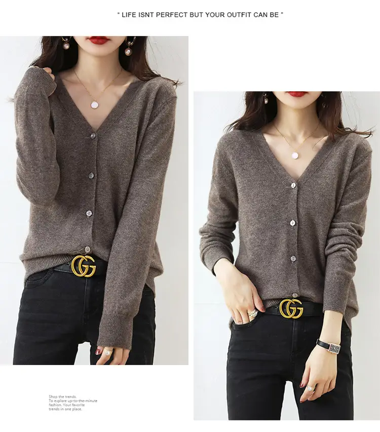 Lilac V-Neck Cardigan Short Coat for Women — feature 12