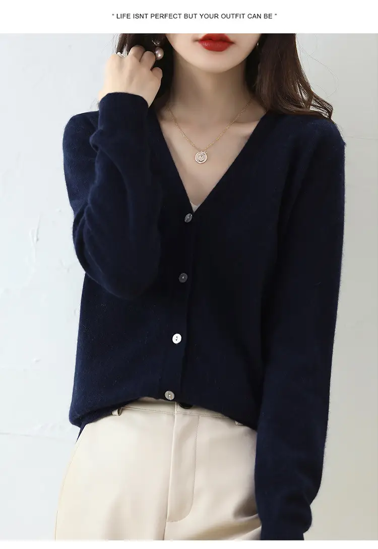 Lilac V-Neck Cardigan Short Coat for Women — feature 24
