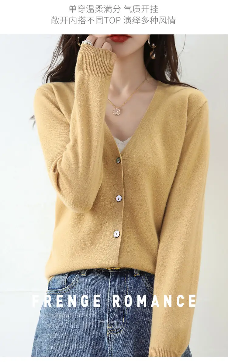 Lilac V-Neck Cardigan Short Coat for Women — feature 26