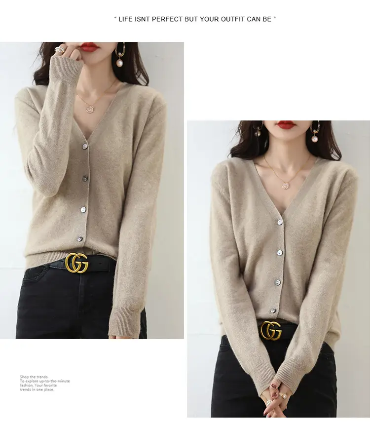 Lilac V-Neck Cardigan Short Coat for Women — feature 30