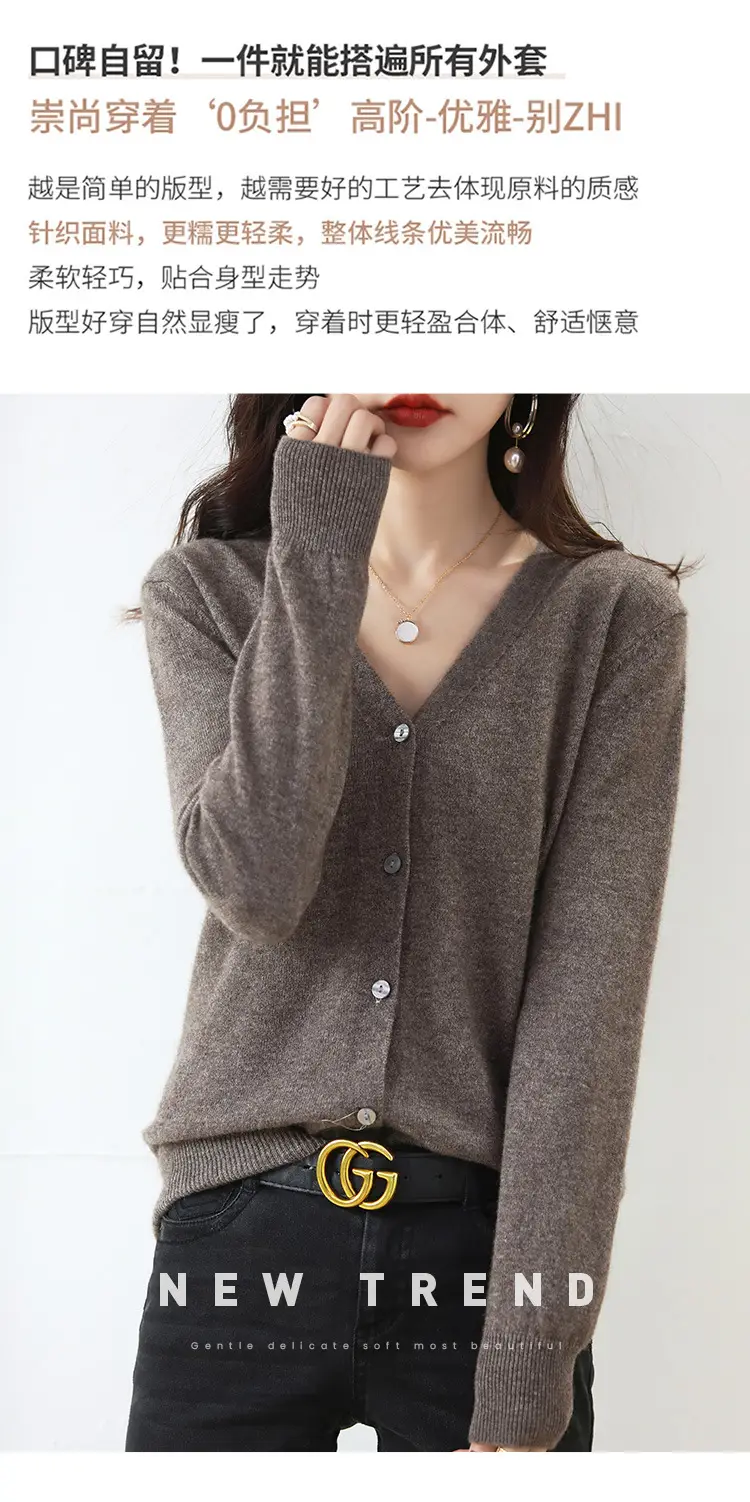 Lilac V-Neck Cardigan Short Coat for Women — feature 4