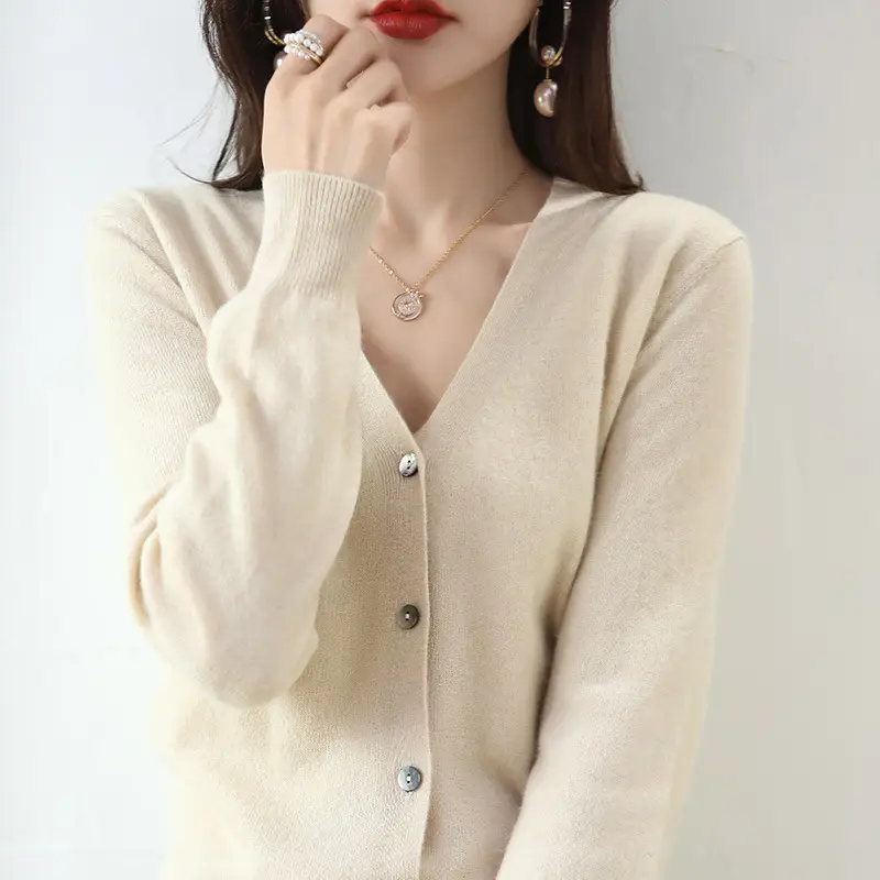 Lilac V-Neck Cardigan Short Coat for Women - Image 11