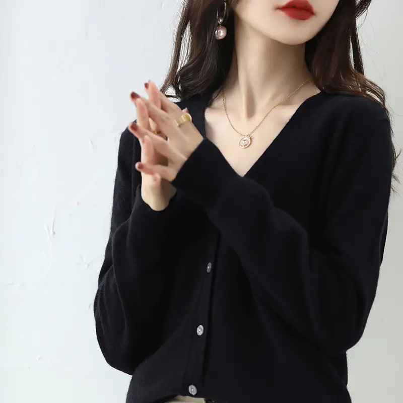 Lilac V-Neck Cardigan Short Coat for Women - Image 6