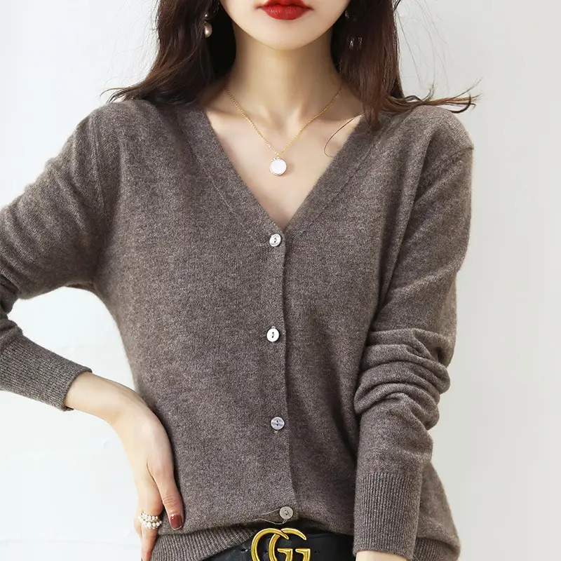 Lilac V-Neck Cardigan Short Coat for Women - Image 8