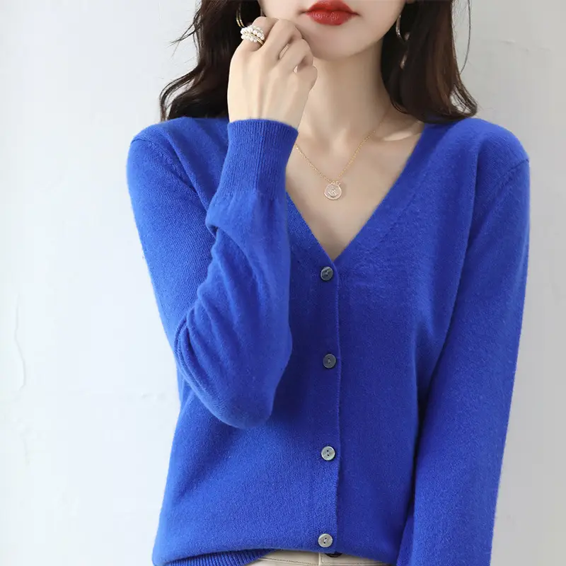 Lilac V-Neck Cardigan Short Coat for Women - Image 9