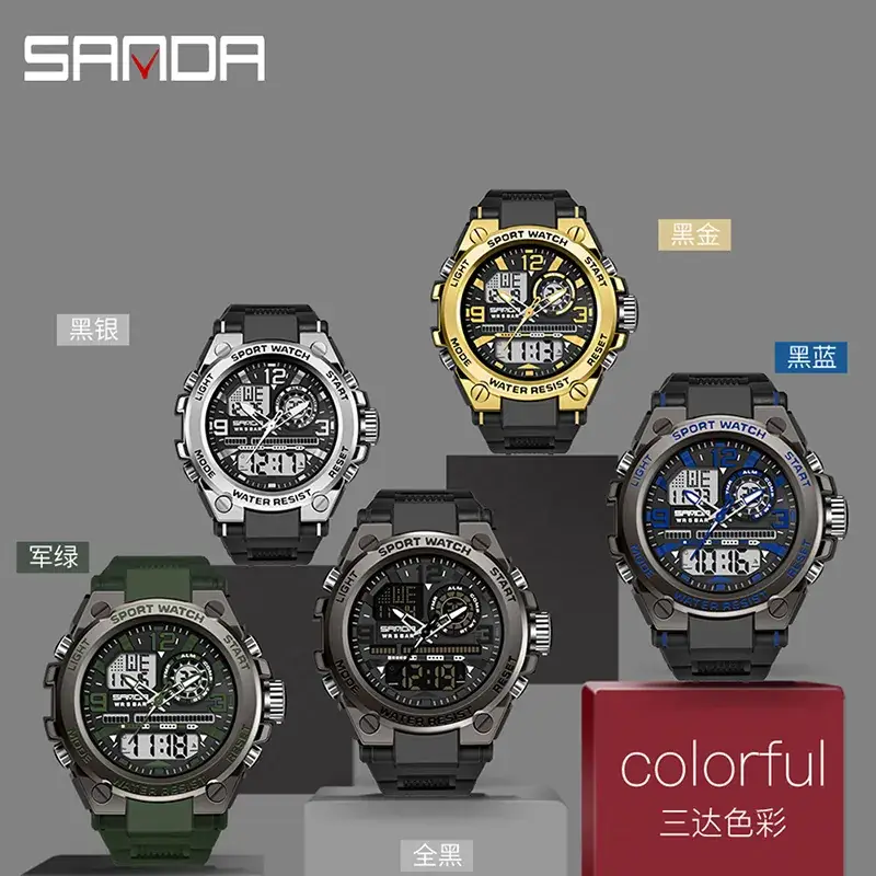 Sanda Men's Luxury Gold Watch with Leather Band - Image 9
