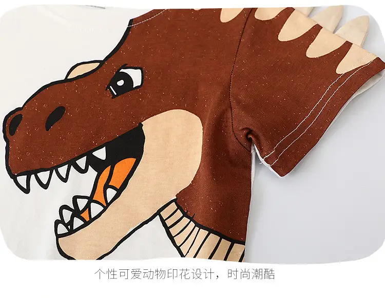 Summer Boys Dinosaur T-Shirt Shorts Set Kidsren European — feature 18