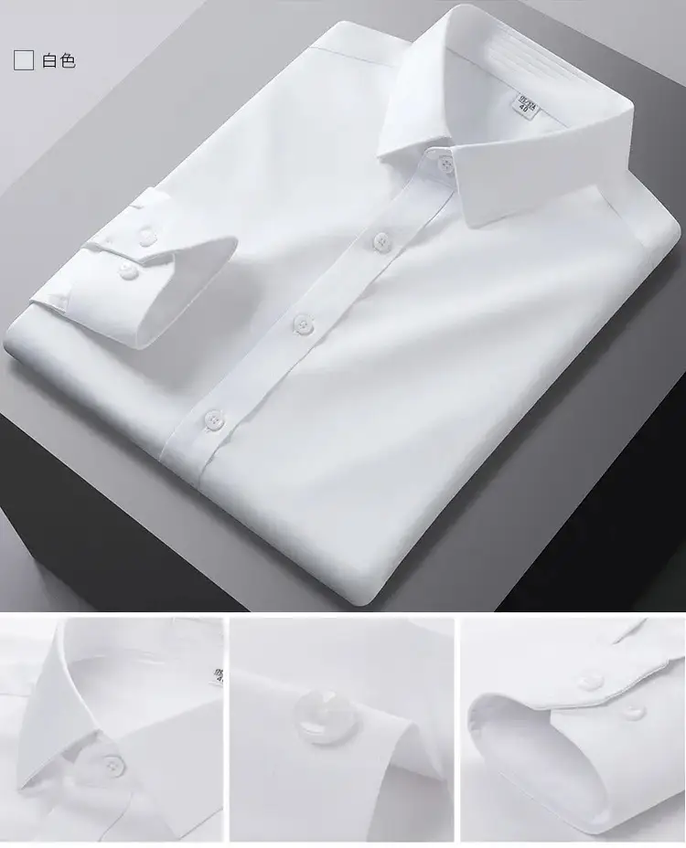 Men's Pink Stretch Shirt Long Sleeve Anti-Wrinkle — feature 13