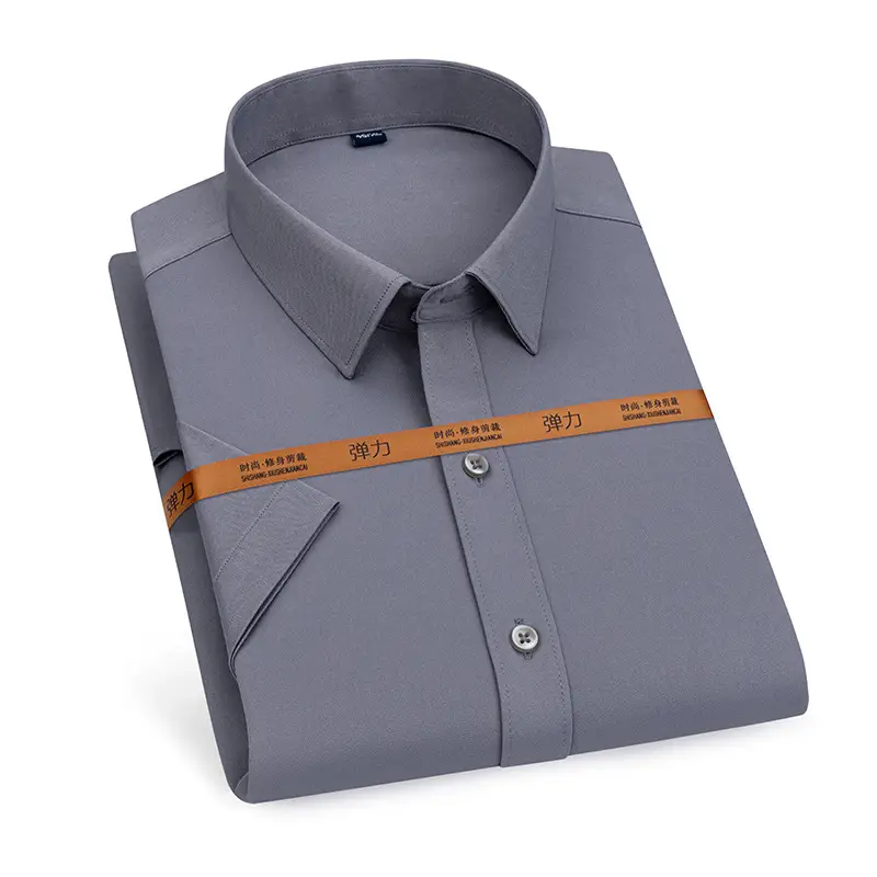 Men's Pink Stretch Shirt Long Sleeve Anti-Wrinkle