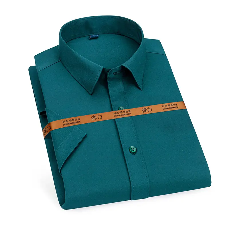 Men's Pink Stretch Shirt Long Sleeve Anti-Wrinkle