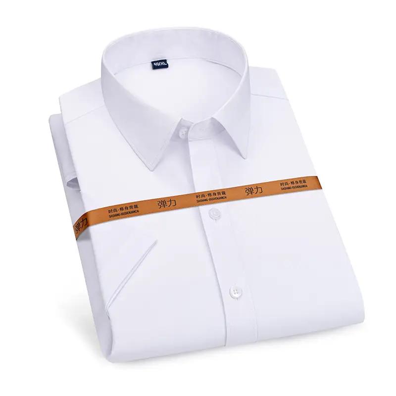 Men's Pink Stretch Shirt Long Sleeve Anti-Wrinkle