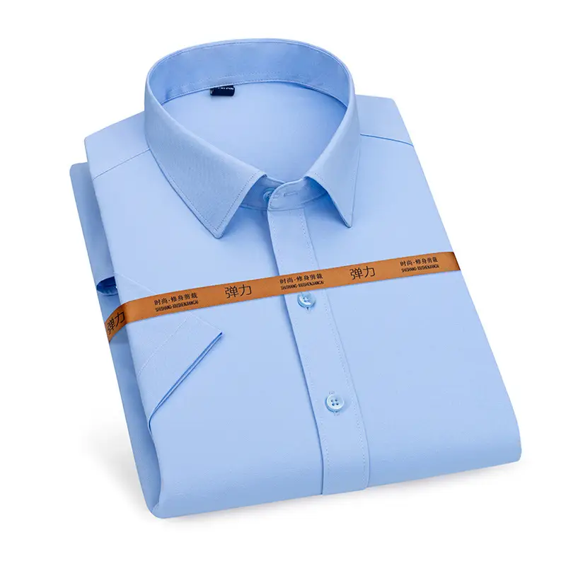 Men's Pink Stretch Shirt Long Sleeve Anti-Wrinkle