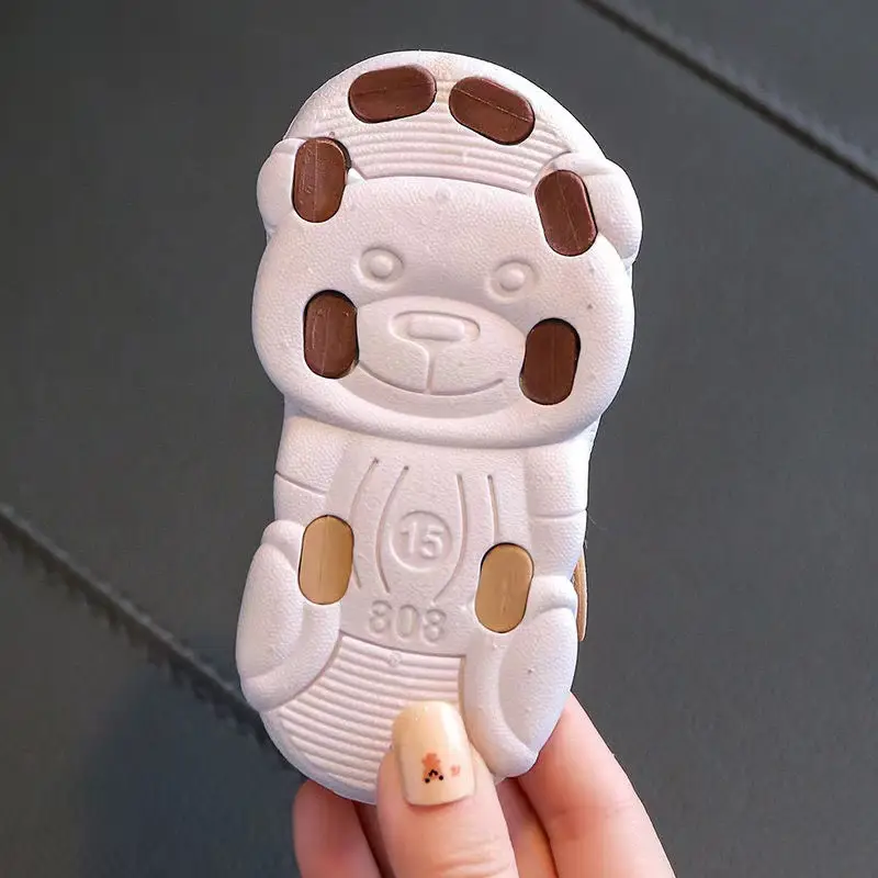 Baby Brown Cartoon Sandals 0-3Yrs Non-Slip Soft Sole
