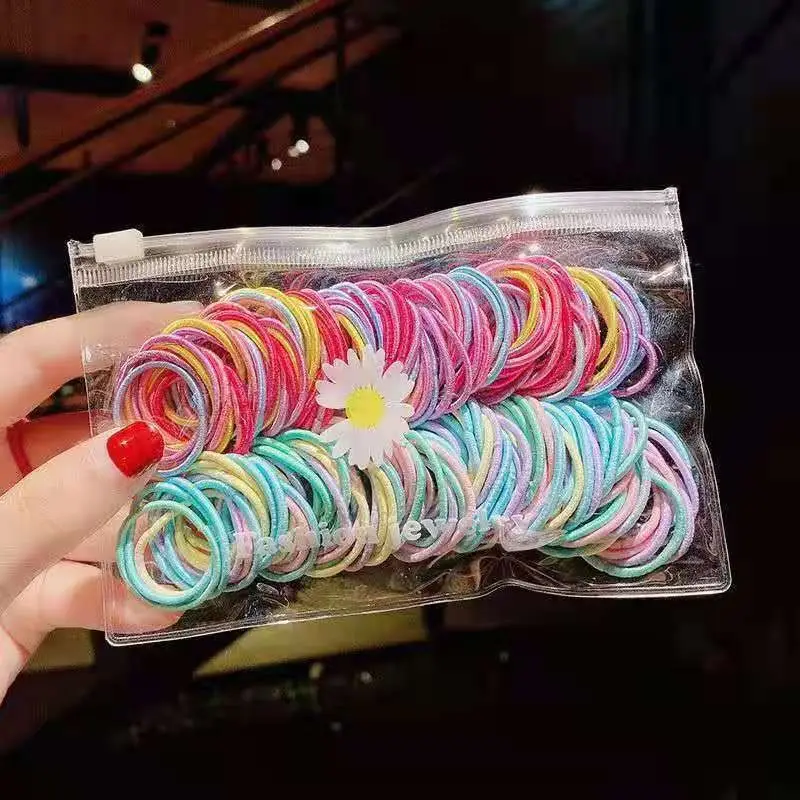 100 Pcs Rainbow Hair Ties for Girls Elastic Bands — feature 44