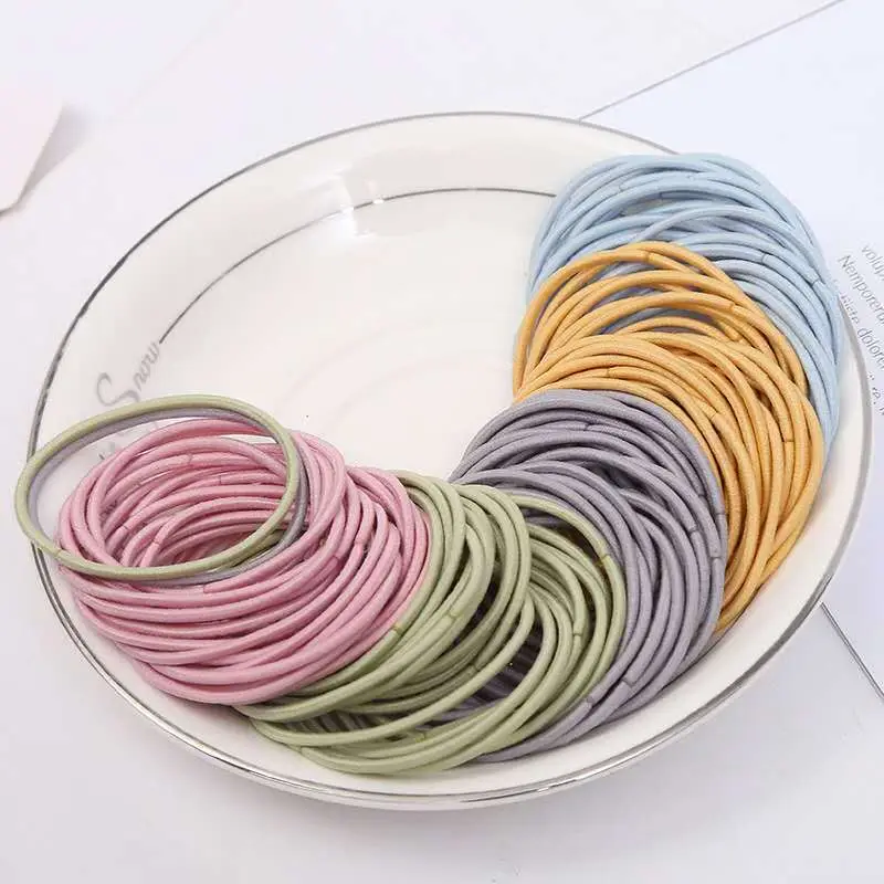 100 Pcs Rainbow Hair Ties for Girls Elastic Bands - Image 4