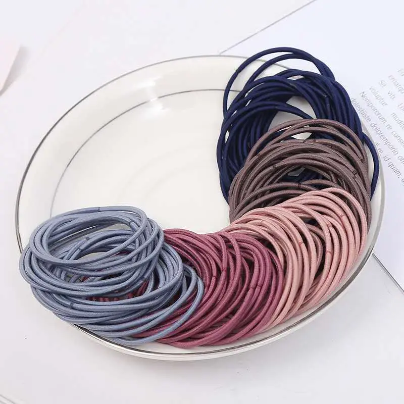 100 Pcs Rainbow Hair Ties for Girls Elastic Bands - Image 5