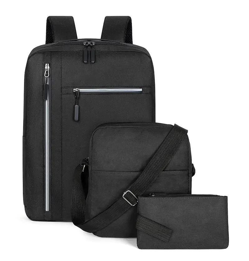 Black 3-Piece Laptop Backpack Set for Students & Professionals - Image 6