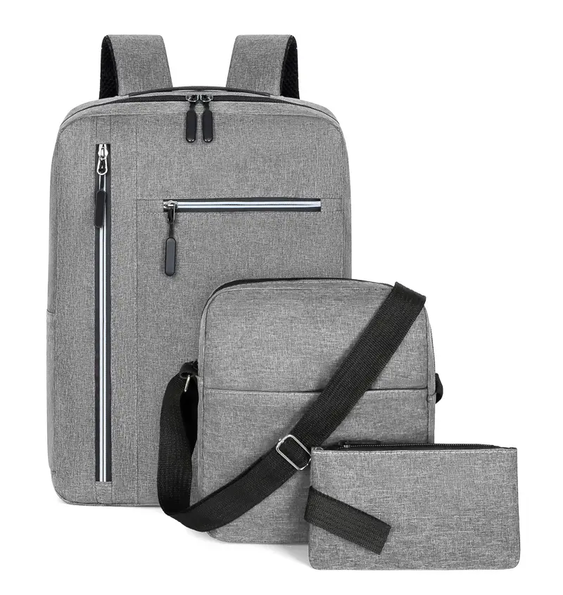 Black 3-Piece Laptop Backpack Set for Students & Professionals - Image 9